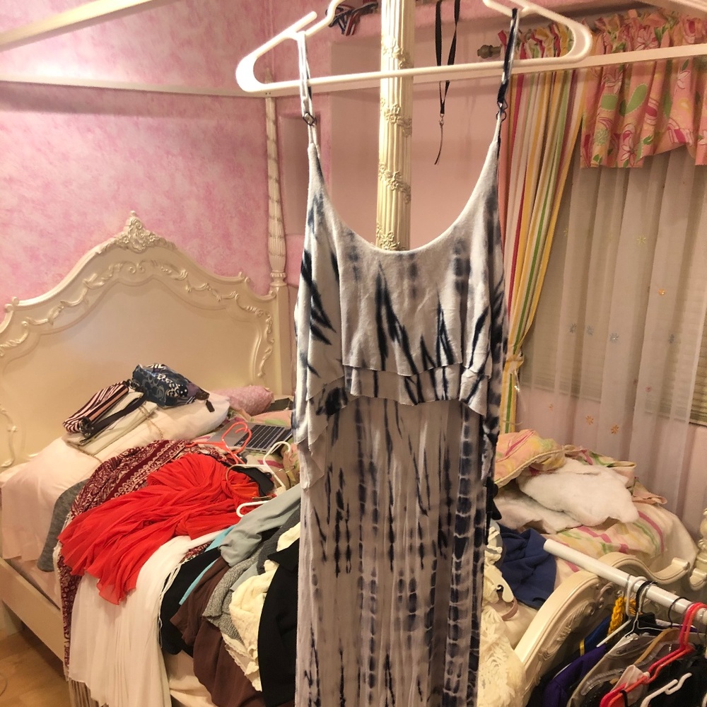 Blue Maxi Dress Tie-Dye